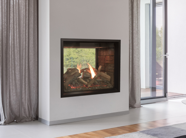 Stock Image - American Hearth - Renegade 40 See-Through with TruFlame Technology American Hearth - Dunrite Chimney and Stove