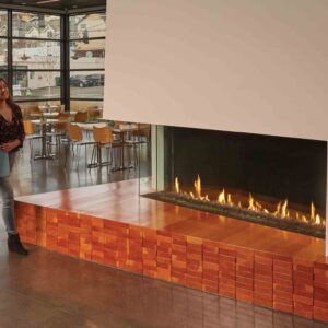 Stock Image - DaVinci Custom Fireplaces - DaVinci Collection - Corner Gas Fireplace DaVinci Gas Fireplace - Dunrite Chimney and Stove