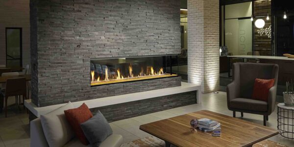 Stock Image - DaVinci Custom Fireplaces - DaVinci Collection - Pier Linear Gas Fireplace DaVinci Gas Fireplace - Dunrite Chimney and Stove