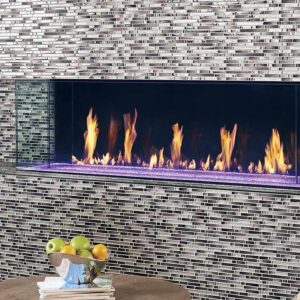 Stock Image - DaVinci Custom Fireplaces - DaVinci Collection - Bay Linear Gas Fireplace DaVinci Gas Fireplace - Dunrite Chimney and Stove