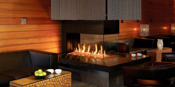 Stock Image - DaVinci Custom Fireplaces - DaVinci Collection - Pier Linear Gas Fireplace DaVinci Gas Fireplace - Dunrite Chimney and Stove