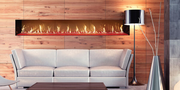 Stock Image - DaVinci Custom Fireplaces - DaVinci Collection - Single-Sided Linear Gas Fireplace DaVinci Gas Fireplace - Dunrite Chimney and Stove