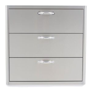 Stock Image - Blaze 30 Inch Triple Access Drawer Blaze Grills Storage - Dunrite Chimney and Stove