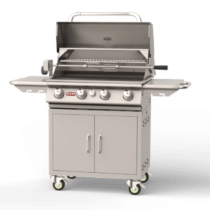 Stock Image - Bull Grills - Angus Cart – 4 Burner Stainless Steel Gas Barbecue Bull Grills - Dunrite Chimney and Stove