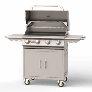 Stock Image - Bull Grills - Lonestar Cart – 4 Burner Stainless Steel Gas Barbecue Bull Grills - Dunrite Chimney and Stove