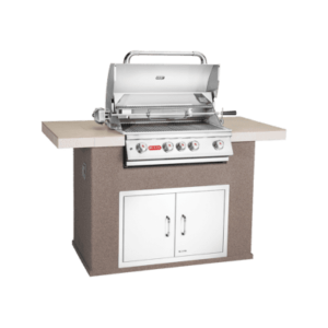 Stock Image - Bull Grills - Master Q Outdoor Kitchen & Stainless Steel Grill Bull Grills - Dunrite Chimney and Stove